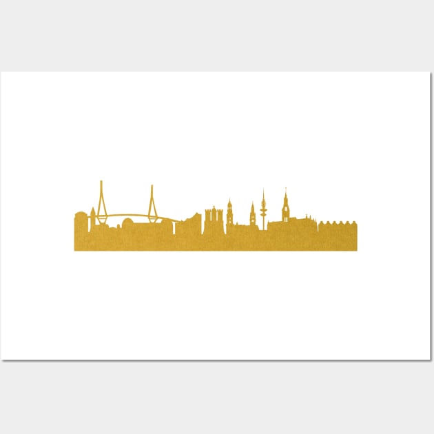 Golden Hamburg Wall Art by 44spaces